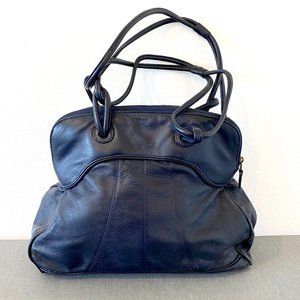 JP Ourse & Cie Blue Large Leather Hobo Bag Y2K